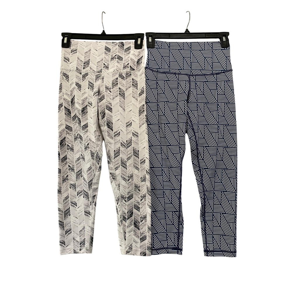 DYI Define Your Inspiration Leggings Womens Small Blue Gray Patterned Bundle 2pk